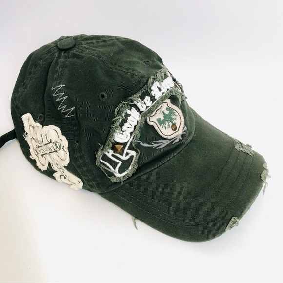 Leader Croix de Lorraine Distressed Green Baseball Cap - Picture 4 of 14
